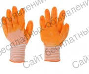 Фото: Перчатки нитрил бело-оранжевые