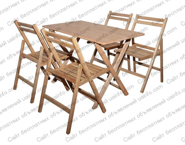 Фото: Комплект мебели из бука для отдыха (стол и стулья)