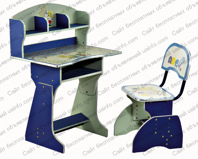 Фото: Мебельный набор для детской - парта и стульчик 2070 с полками
