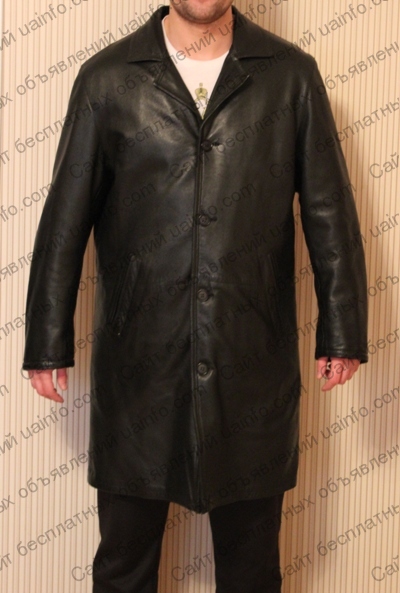 Фото: Мужское кожаное пальто кожаный плащ Levinson двухстороннее